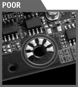 A half ring of soldering points of some brand